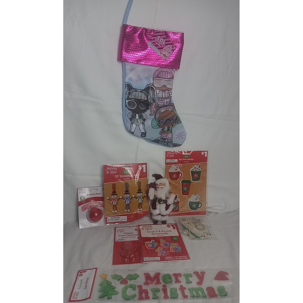 LOL Suprise Dolls Stocking & Stocking Stuffers Christmas Crafts& Santa Ornament - Picture 1 of 13
